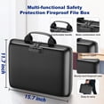 thumbnail image 7 of Fireproof Document Box,Blacksmith Fireproof Document Bag with Lock,Hard Shell File Organizer with 13 Pocket Accordion File Folder,Portable Safe Box for Home Office Travel School,Black, 7 of 7
