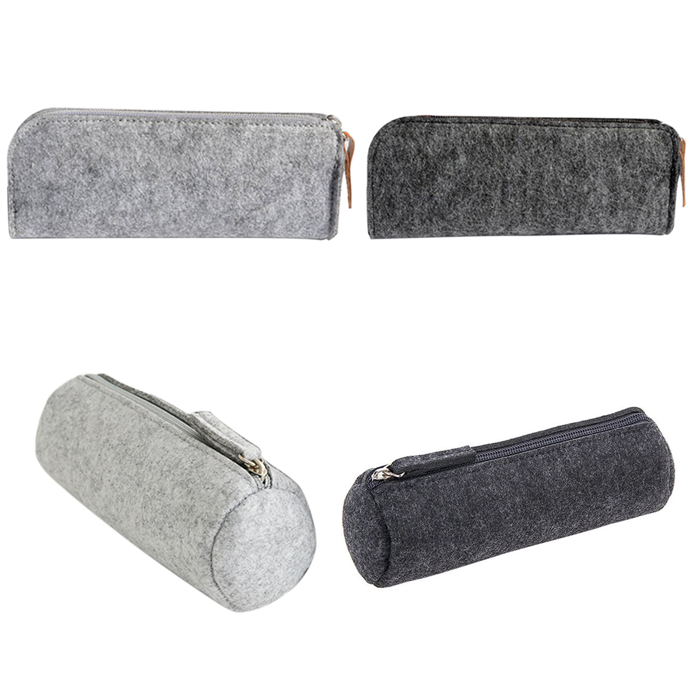 Yesbay Pencil Case Felt Student Pen Box Ruler Eraser Stationery Zipper Bag,2#