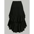 thumbnail image 3 of Womens Renaissance Pirate Skirt Gothic Steampunk Victorian Skirts Black XL, 3 of 4