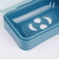 thumbnail image 6 of Cute Character Soap Dish Container with Lid | Double Layer Drain Tray for Dry Soap | Compact Plastic Soap Holder for Bathroom, Travel & Dorm | Blue, White, Yellow, 6 of 7