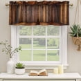 thumbnail image 2 of 2 Pack Valances for Window, Brown Vintage Wooden Short Curtains for Kitchen Bedroom Living Room, Retro Art Farmhouse Rod Pocket Small Window Treatment Valance Drapes 42 x 12 Inch, 2 of 8