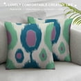 thumbnail image 3 of GOSMITH  Chinoiserie Pillow Covers  Bukhara Ikat Cushion Cover Peacock Green and Aqua Asian Pillow Case Eurosham Accent Toss Pillowcase Rustic Decor for Sofa Living Room Bedroom, 3 of 5