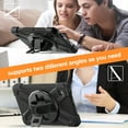 thumbnail image 4 of Dteck Case for Samsung Galaxy Tab A9 8.7-inch (SM-X110/X115/X117),Heavy Duty Armor Shockproof Kids Case with Rotating Stand & Hand/Shoulder Strap for Galaxy Tab A9 2023,Black, 4 of 9