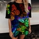 thumbnail image 5 of Blusa informal de manga corta con estampado de flores y mangas cortas para mujer Fridja gope2951, 5 of 6