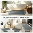 thumbnail image 5 of QiCaiJia Bath Mat, Non Slip Bathroom Rugs, Thin Bath Mat Fits Under Door, Quick Dry Absorbent Washable Bathroom Mat with Rubber Backing, Gray 16"x24", 5 of 8