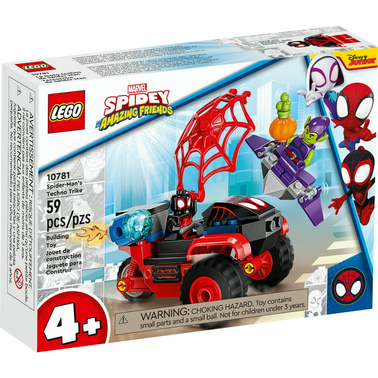 LEGO Marvel Spider-Man Miles Morales: 10781 Spider-Man's Techno Trike Set, Spidey And His Amazing Friends Series, Toy for Preschool Kids Age 4 + -