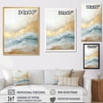 thumbnail image 4 of Designart "Ocean Storm In Beige, Blue, And Gold" Abstract Shapes Floater Framed Canvas Prints, 4 of 5