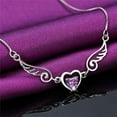 thumbnail image 6 of FNNMNNR 1PC Silver Necklace Dream Angels Wings of Love Heart Necklace Female Birthday Gift, 6 of 8