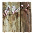 thumbnail image 3 of Ambesonne Rustic Shower Curtain, Blooming Spring Flowers, 69"Wx84"L, Pink Brown, 3 of 5