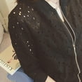 thumbnail image 5 of Thin Long Sleeve Lace Hollow Out Jackets For Female Anti-UV Fashion Short Outwear White Bomber Women Clothing, 5 of 6