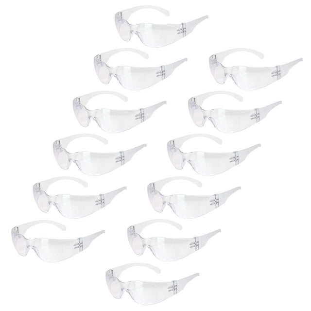BISON LIFE Gafas de seguridad Talla única Lente protectora transparente de policarbonato 12 por caja (1 caja)