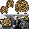 thumbnail image 4 of Jeiento Sunflower Car Seat Covers Full Set 11 PCS, Front Back Car Seat Covers Keychain Headrest Cover Coasters Handbrake Cover Gear Shift Knob Cover Auto Accessories for Women Men, 4 of 7
