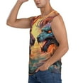 thumbnail image 3 of Xecao Colorful Wave Dragon Head Print Men's Tank Top: Sleek Sleeveless Tee for Casual Sports and Beach Occasions-Small, 3 of 7