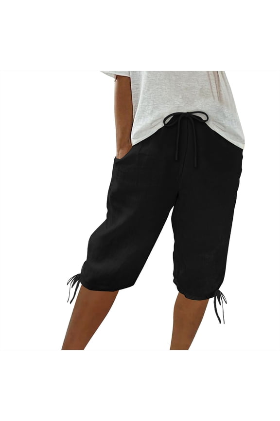 Women's 15'' Long Shorts Below The Knee Hiking Cargo Capris Stretch Quick Dry Bermuda Shorts for Women with Pockets