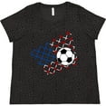 thumbnail image 3 of Inktastic Soccer Ball, Net with American Flag Colors Women's Plus Size T-Shirt, 3 of 5
