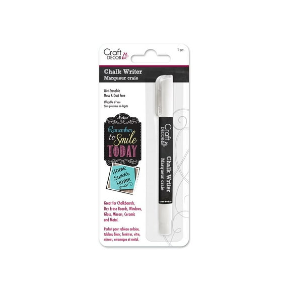 Multicraft Imports Marqueur à Craie, Sans Désordre, Effaçable à l'Eau pour de Nombreuses surfaces - Couleur Vibrante Incroyable, Blanc