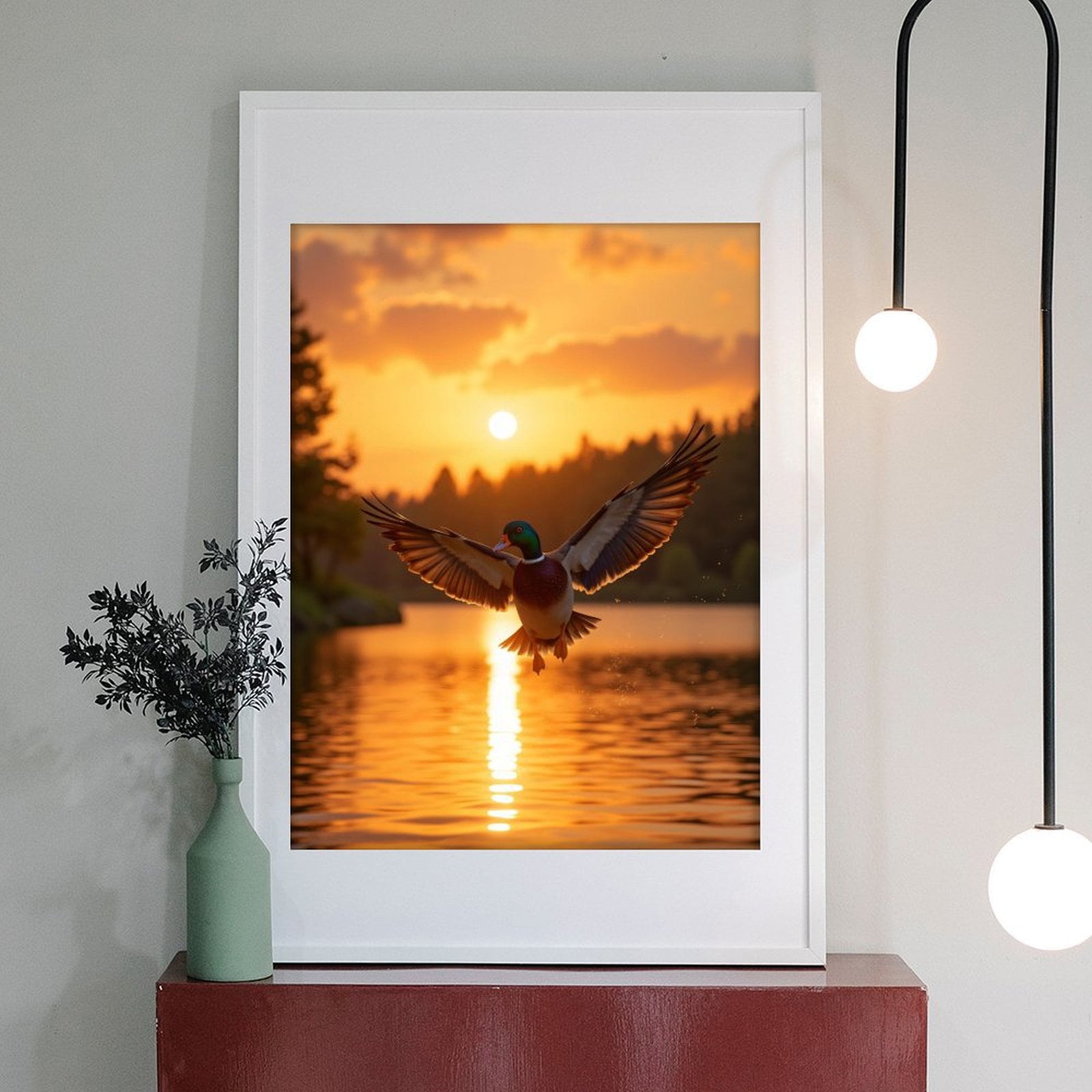 Diamond Art Kits for Adults - 5d Duck Sunset Over Lake Flight Diamond Painting for Adults, Diamond Art for Adults Beginners, Diamond Painting Kits for Adults for Home Wall Decor