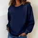 thumbnail image 2 of RKSTN Denim Sweatshirt for Women Oversized Crewneck Hoodless Sweatshirts Tops Womens Casual Solid Plus Size Round Neck Loose Comfy Long Sleeve T Shirt Fall Spring Clothes, 2 of 10