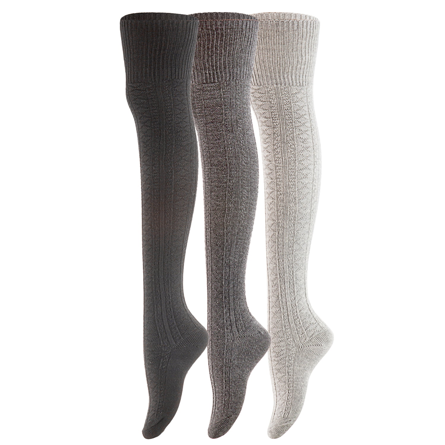 Incredible Women's 3 Pairs Thigh High Cotton Socks Unique, Durable And ...