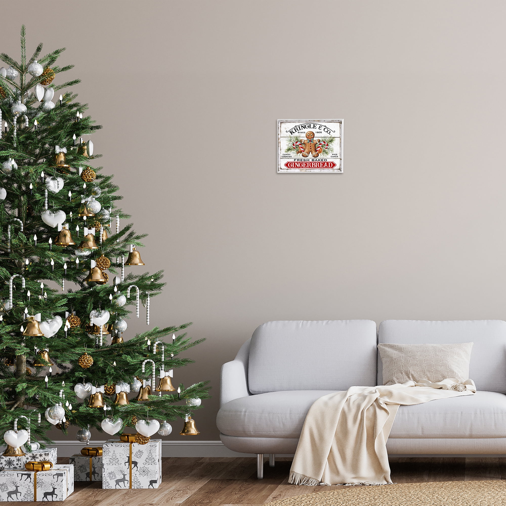 Stupell Industries Fresh Gingerbread Cookies Holiday Painting White Framed Art Prints Wall Art, 14 x 11