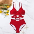 thumbnail image 7 of Sngxgn Women's Bikini Sets 2 Piece Swimsuit Scoop Neck Adjustable Straps Bathing Suit(Red,M), 7 of 7