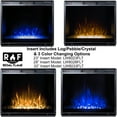 thumbnail image 3 of Gibson Living 33-inch Flat Pebble, Crystal, Log Ventless Heater Electric Fireplace Insert, Black Frame - 3 Color Changing Settings, 3 of 5