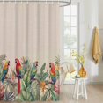 thumbnail image 4 of Fabric Shower Curtain, Summer Tropical Palm Tree with Parrot Beige Texture Shower Curtains with 12 Hooks Waterproof Machine Washable Bath Curtains for Bathroom,48x 72in, 4 of 6