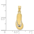 thumbnail image 2 of 10k Yellow Gold Polished and Rhodium Flip Flop Charm Pendant Necklace Measures 20x6mm Wide - Bead Charm for Women, 2 of 2