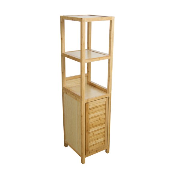 Eccostyle Solid Bamboo Spa or Bath Storage Tower Cabinet - Natural