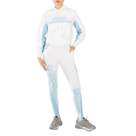 Stella Mccartney Ladies White Logo-Print Cotton-Jersey Hoodie, Brand Size 34 (US Size 0)