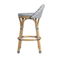 thumbnail image 3 of Butler Specialty Tobias Outdoor Rattan Low Back Counter Stool - Black and White, 3 of 7