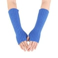 thumbnail image 5 of Gloves for Women Men Arm Warmers Gloves Winter Long Fingerless Gloves for Women Thumb Hole Gloves Mittens for Women Men Blue One Size, 5 of 5
