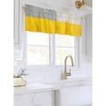 thumbnail image 3 of Valances for Windows Color Block Yellow Gray Rod Pocket Cafe Window Treatments Valance Curtains for Kitchen Bathroom Laundry Basement Windows 42"x18", 3 of 9