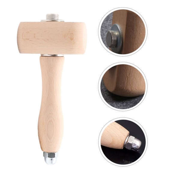 WASHWEPE Woodworking Accessories Mini Wood Hammer Wood Beige 1Set for Craftsmen
