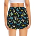 thumbnail image 2 of Lsque Dinosaur Printed Women's Running Shorts with Liner Pockets,Elastic Quick Dry Workout Athletic Gym Yoga Shorts,Womens High Waist Shorts-Small, 2 of 9