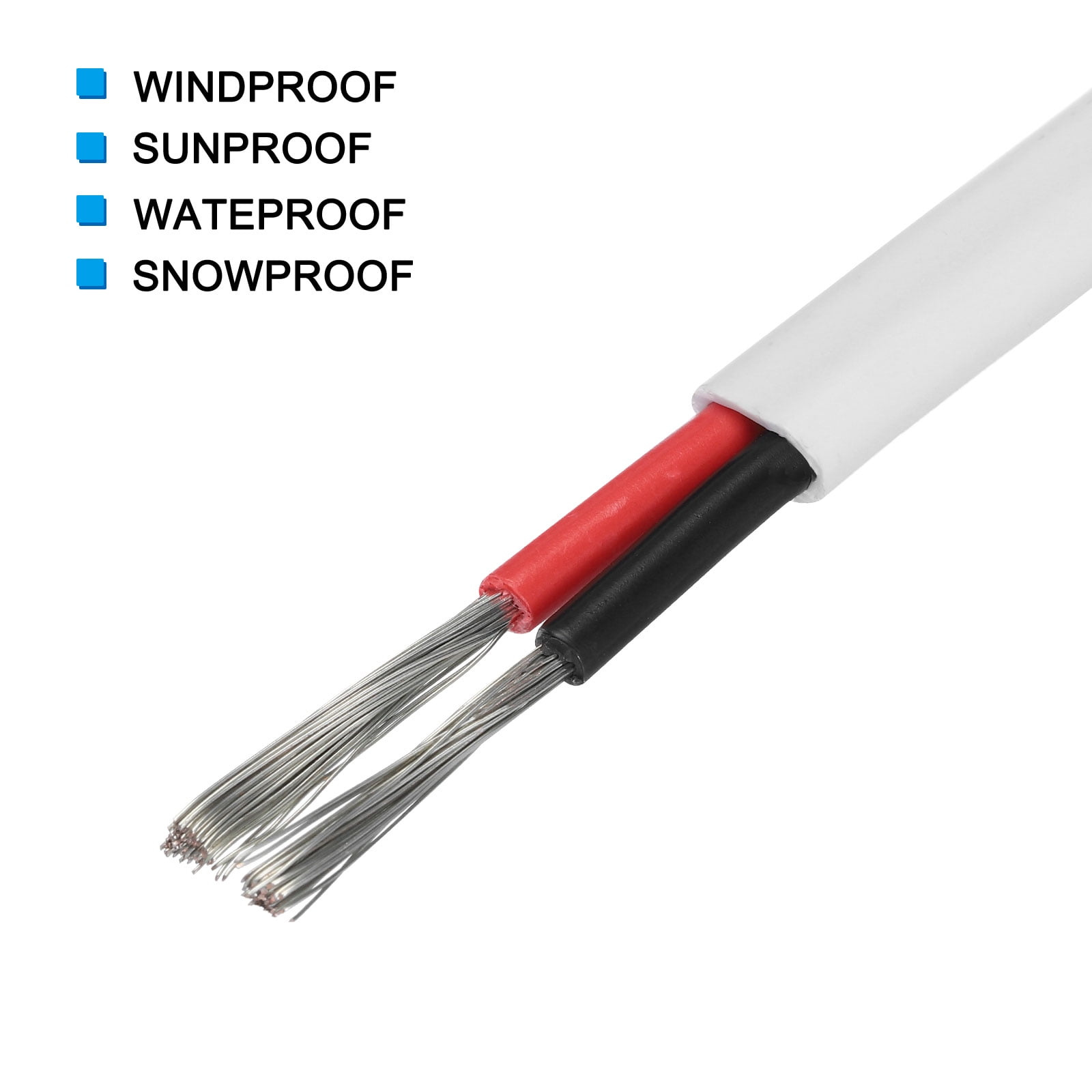 2 Core 16AWG Duplex Marine Wire 20 Ft Tinned Copper Insulated Boat Cable with Jacket for Boat Marine Speakers