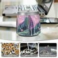 thumbnail image 6 of Yayeee Ashtray with Lid for Cigarette Smokeless Stainless Steel Home Ash Holder, Green Night Deer, 6 of 7