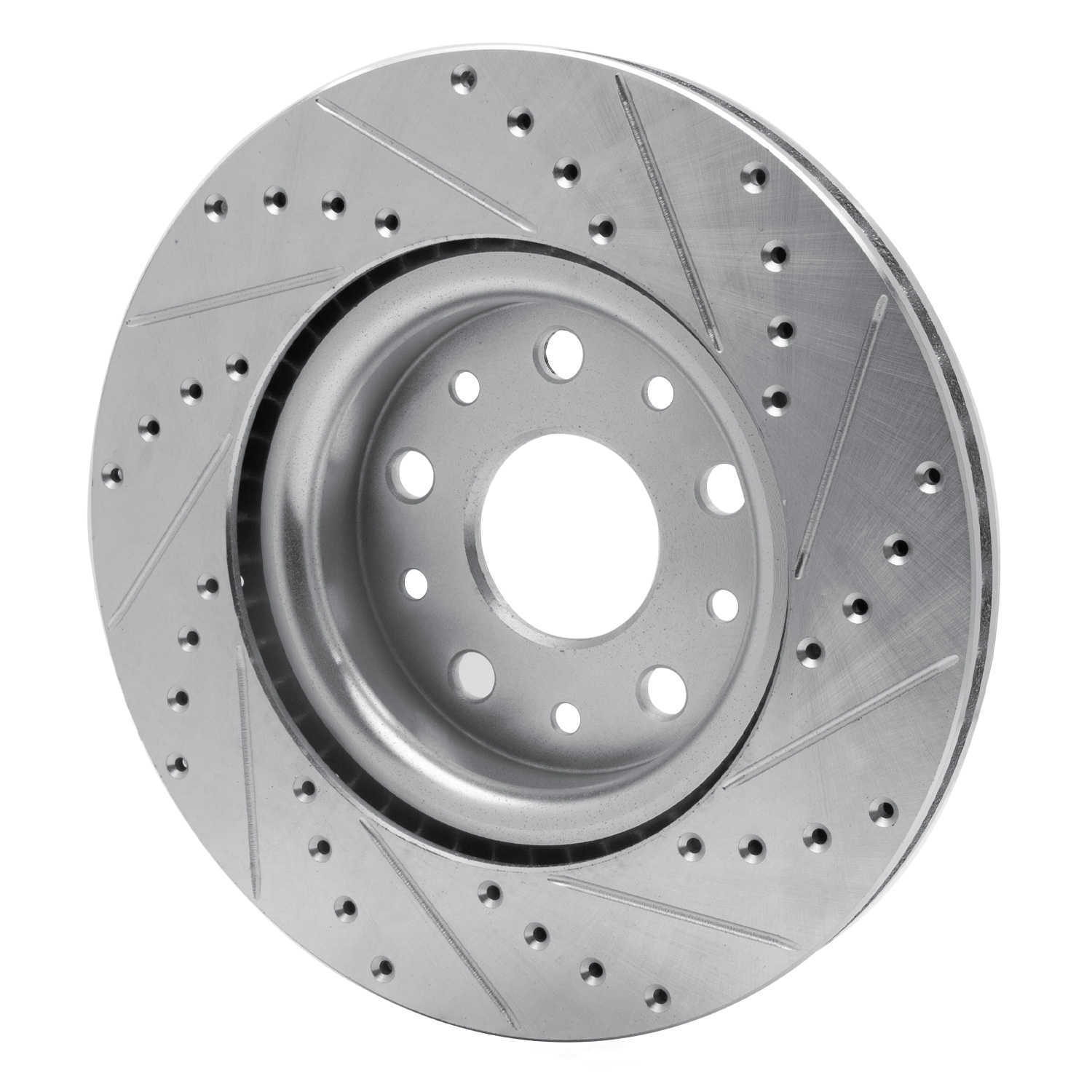 Dynamic Friction Company 631-42039L DFC Brake Rotor - Drilled And Slotted - Silver