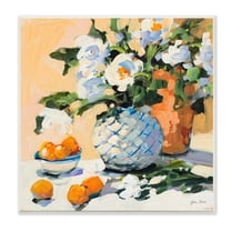 Stupell Industries Contemporary Oranges and Spring Florals Table Still Life Botanical & Floral Painting Unframed Art Print Wall Art, 12 x 12