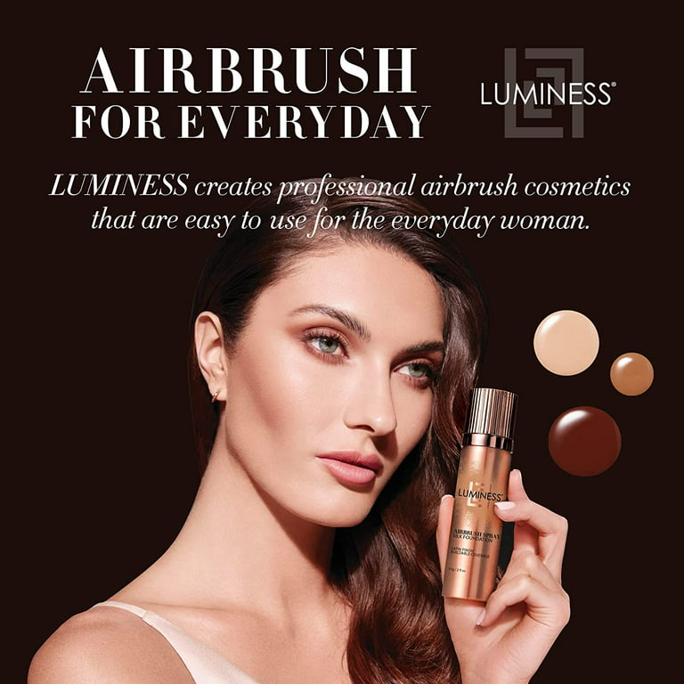 LUMINESS Airbrush Silk 4-in-1 Foundation Makeup Starter Kit: 2 Airbrush  Foundations, High-Coverage Concealer, and an All-in-One Foundation 