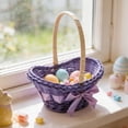 thumbnail image 4 of Wmkox8yii Handheld Plastic Woven Mini Basket,Boat-Shaped Easter Flower Basket with Bow for Party Favors Storage, 4 of 6