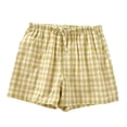 thumbnail image 2 of BRGZLK Women's Boxer Shorts For Sleeping Pajama Bottoms Lounge Home Short with Drawstring Plaid Button, 2 of 3