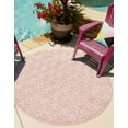 thumbnail image 3 of Unique Loom Outdoor Trellis Textured Collection Area Rug - Spatial (5' 3" Round Pink), 3 of 9