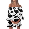 thumbnail image 2 of Robes d'Été Grande Taille pour Femmes 2024 Col Rond Ligne A Imprimée Décontractée Manches Courtes à Volants Robe Économisez jusqu'à 65 %!, 2 of 5