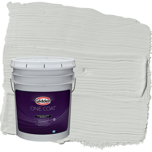 Glidden One Coat Tornado / Gray Semi-Gloss Exterior Paint with Primer, 5 Gallon