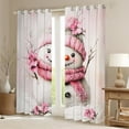 thumbnail image 2 of jejeloiu Christmas Snowman Blackout Curtains Set of 2 (52x84 Each),Rustic Peach Blossom Window Curtains,Pink White Curtains and Drapes For Girl Boys,Luxury Bedroom Decor, 2 of 6