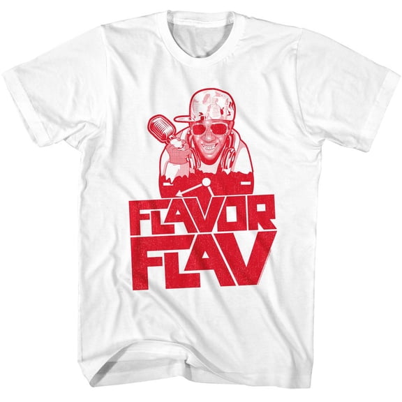 Flavor Flav Public Enemy 1C Flavor White Adult T-Shirt