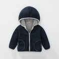 thumbnail image 2 of CYRBOKO Toddler Boys Fleece Jackets, Winter Long Sleeve Soft Thermal Hooded Outerwear Dark Blue Size 3-4 T, 2 of 9