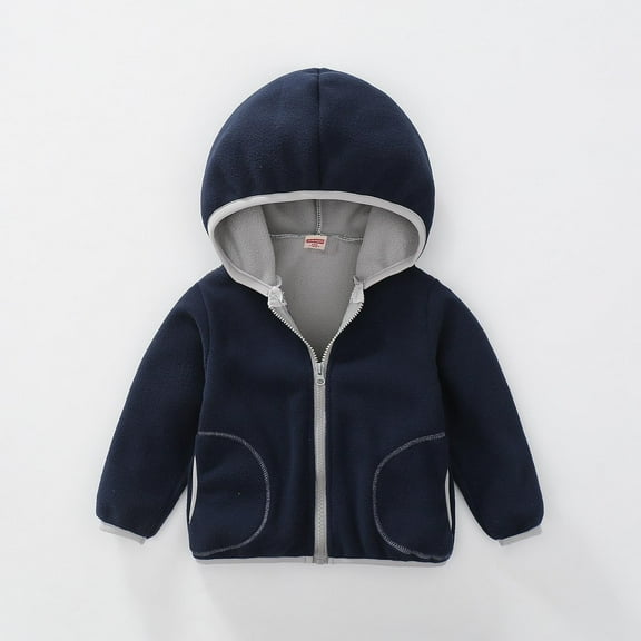 LIBRCLO Boys Jackets Size 8 Years Hooded Warm Fleece Jackets Fall Outdoor Home Warm Outerwear Winter Coat for Kids Clothes