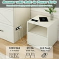 thumbnail image 3 of ANPOO Full Size Murphy Chest Bed with Drawer and Power Outlets, Farmhouse Wood Hidden Folding Bed Chest w/2 Storage Drawers, Multifunctional Storage Cabinet Bed for Bedroom,White, 3 of 10